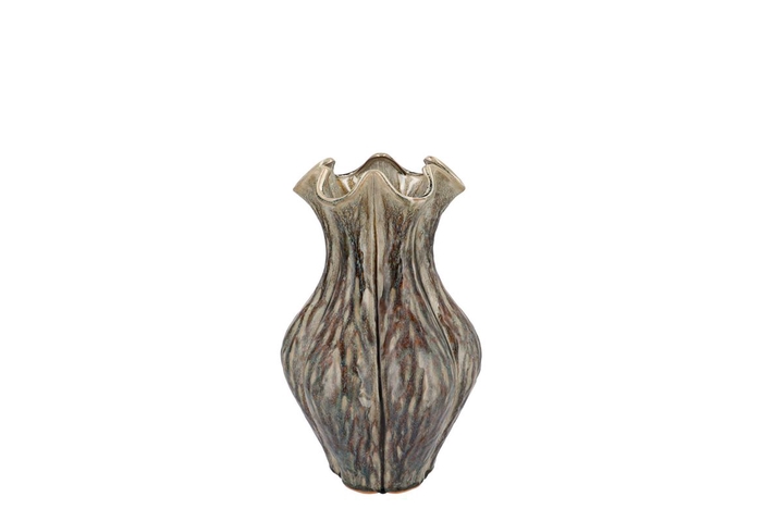 <h4>Inga Driss Green Vase Active Glaze 15x15x20cm</h4>