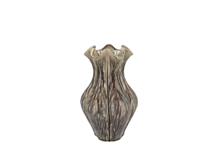 <h4>Inga Driss Green Vase Active Glaze 15x15x20cm Nm</h4>