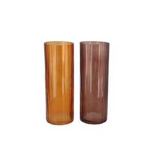 Marly Amber Brown Vase Ass 10x10x28cm