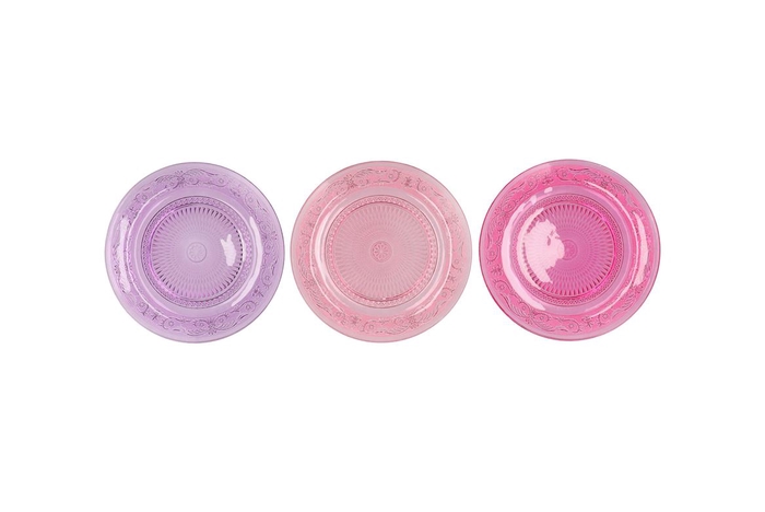 <h4>Dayah Pretty Pink Glass Plate 15x2cm Ass P/1 Nm</h4>