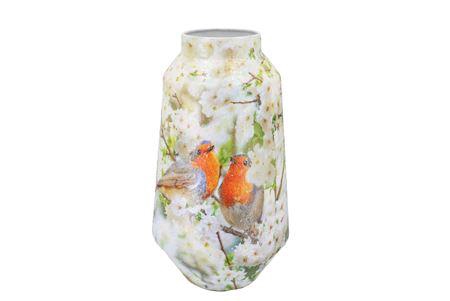 <h4>April Offwhite Vase Bird Iron 20x20x39cm</h4>