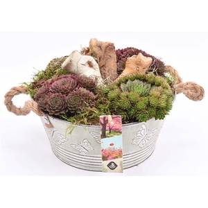 Zink schaal vlinderopdr. 27cm