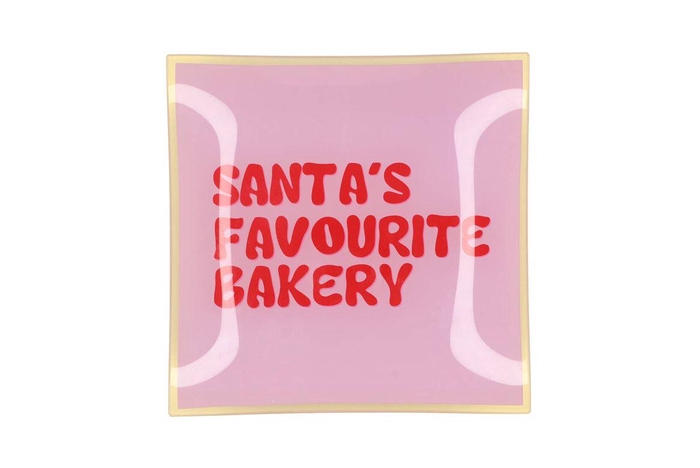 Plate Square Santas Favourite 18x18x2cm