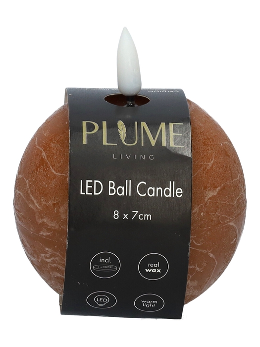 <h4>DF-731303000 - Ball LED candle Lumina1 RC d8xh7 orange</h4>