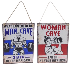 Wall Hanger Mtl Man/Womancave