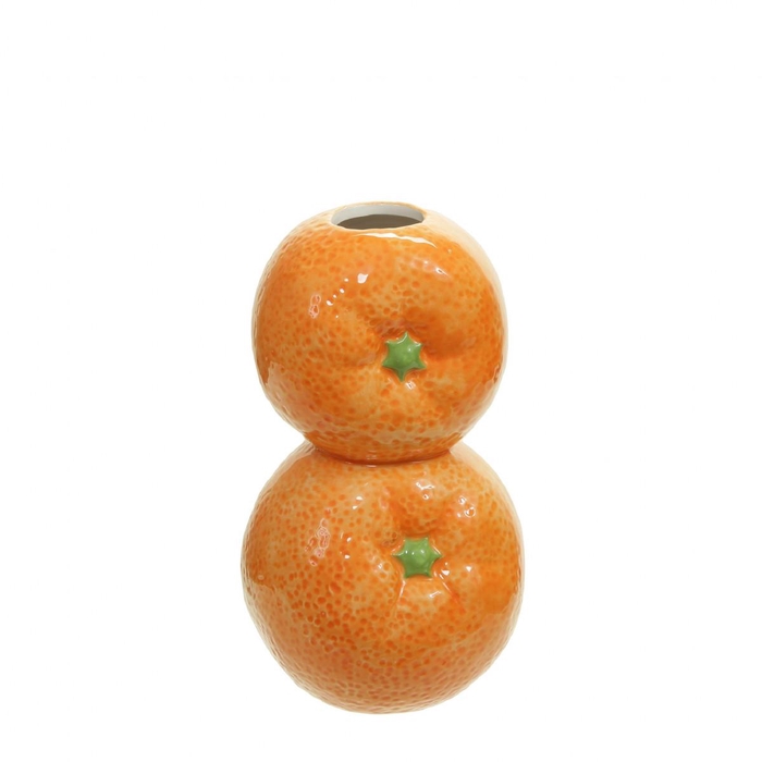 <h4>Ceramics Orange vase x2 d02/8*15.5cm</h4>