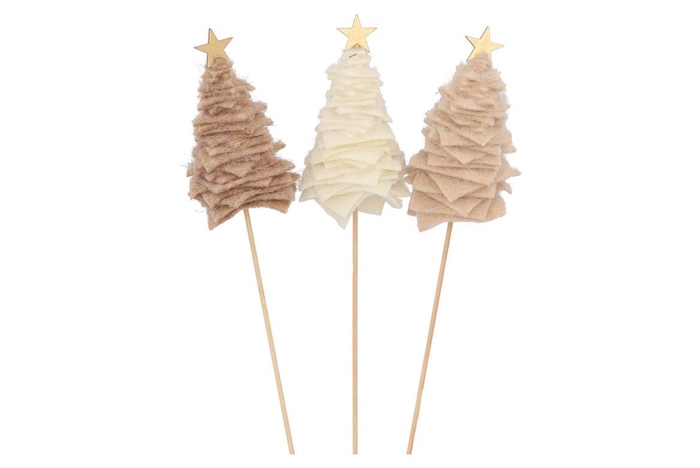 Pick Joyful Sand X-mas Tree Felt Ass 50cm P/1