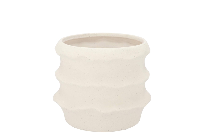 Junia White Structure Pot 13x13x10cm