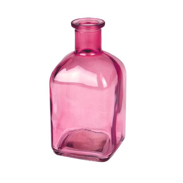 <h4>Vaas Bamako glas L6.5xB6.5xH13cm roze transparant</h4>