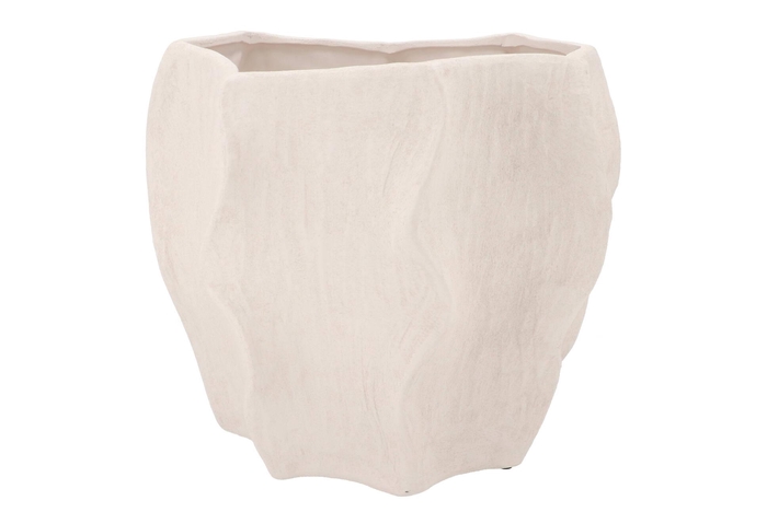 Lisboa White Pot Wave 38x38x33cm