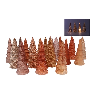 Twinkle Warm Sand Mix Glass Tree Lights Ass 9x22cm Nm