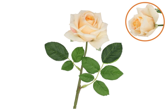<h4>Silk Rose Real Touch Open Yellow 43cm</h4>