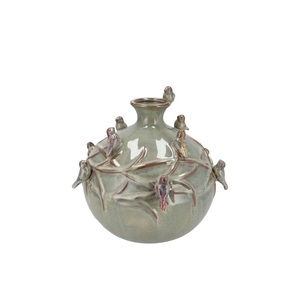 Bird Vase Tube Moss 18x18x18cm