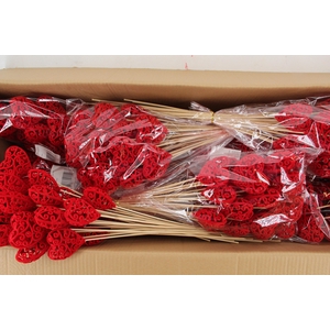 Stick Heart Baroque Red 7cm