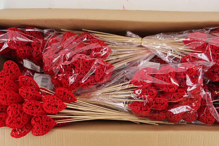 <h4>Stick Heart Baroque Red 7cm</h4>