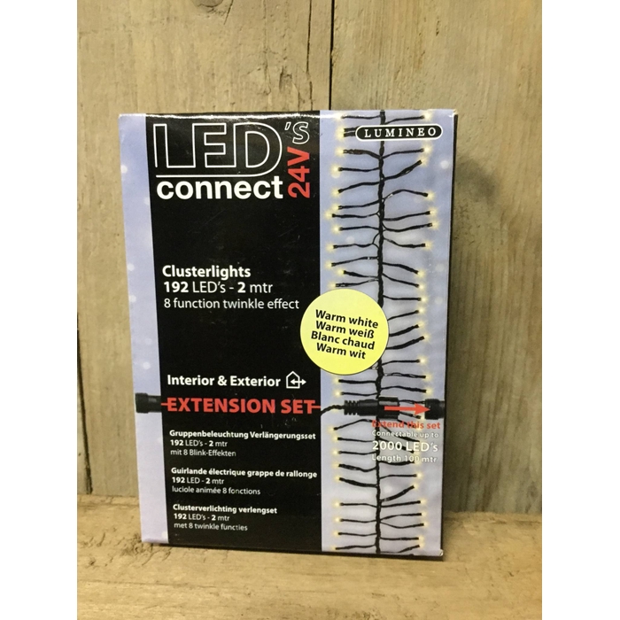 <h4>LED CONNECT 24V FONK CL BUITEN BLACK SNOER - 192LAMPJES WARM</h4>