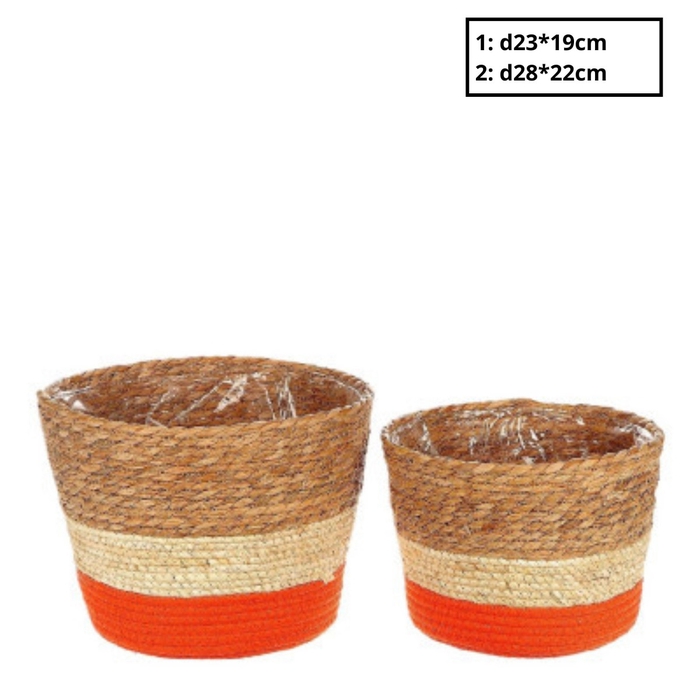 <h4>Basket sets Makka pot S/2 d28*22cm</h4>