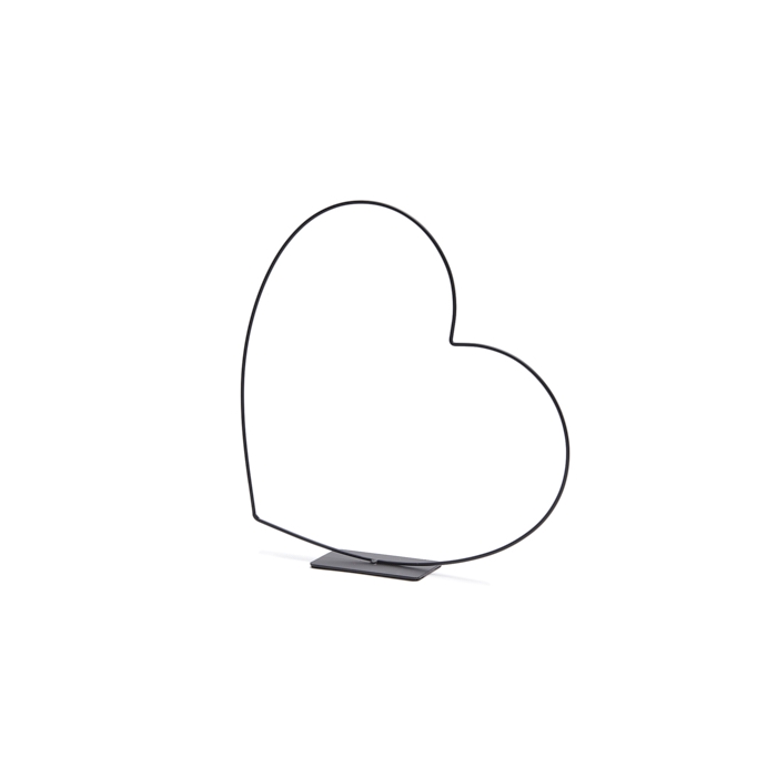 <h4>METAL HEART LYING ON BASE 30CM BLACK</h4>