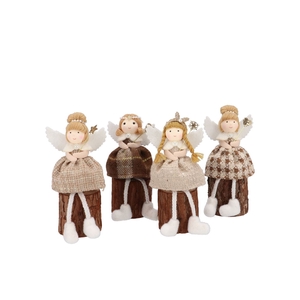 Loulou Scottish Brown Sitting Girl Wood Ass 6x7x17cm