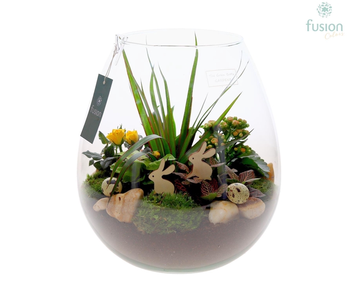 <h4>Green Bottle Abby XLarge Pasen met arrangement</h4>