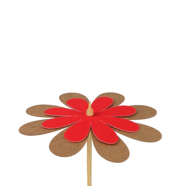 <h4>Bijsteker bloem kraft 8cm+50cm stok rood</h4>