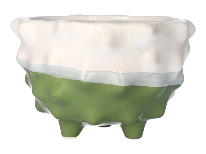 <h4>DF03-710613200 - Planter Spike d18.4xh12 green / white</h4>