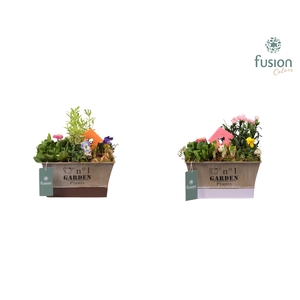 Zinken pot rechthoek Pasen 2 kleuren large met arrangement