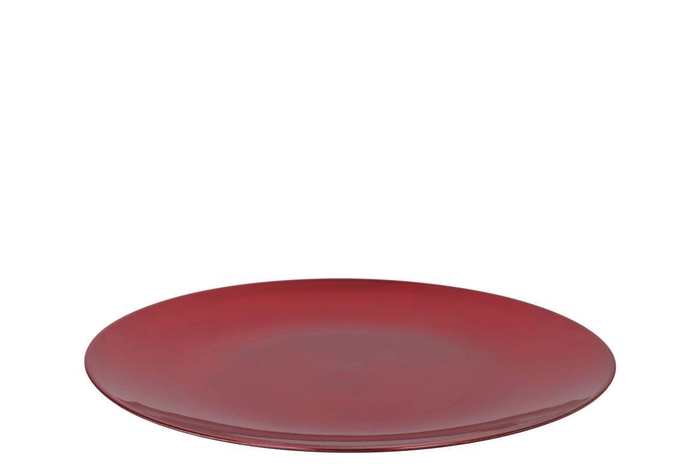 Melamine Lisa Red Plate Round 33x33x2cm