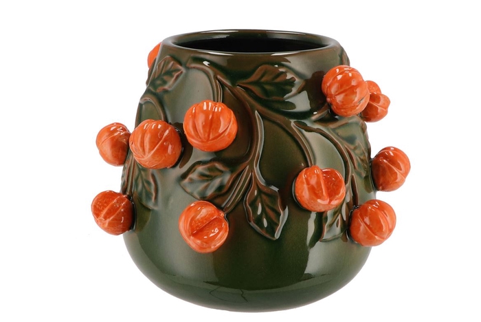 <h4>Fruit Mandarin Green Pot 24x19cm</h4>