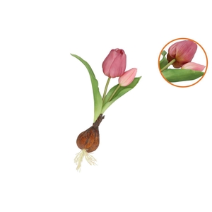 Silk Tulip Bulb Purple 25cm