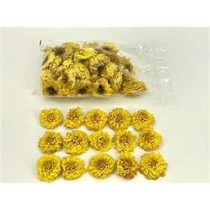 DRIED DAHLIA HEADS YELLOW BAG (50-6