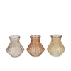 Roman Warm Sand Clear Mix Diamond Glass Vase Ass 15x17cm