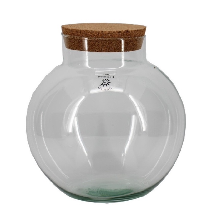 <h4>Glas Eco bolvaas+kurk d14/25*27cm</h4>