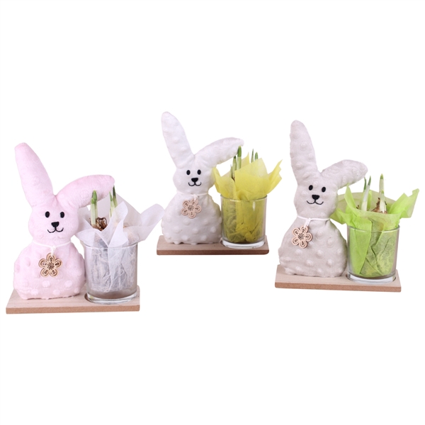 <h4>Easter Arr. Narcis Rabbit Velvet with Tea light Holder Ø19cm</h4>