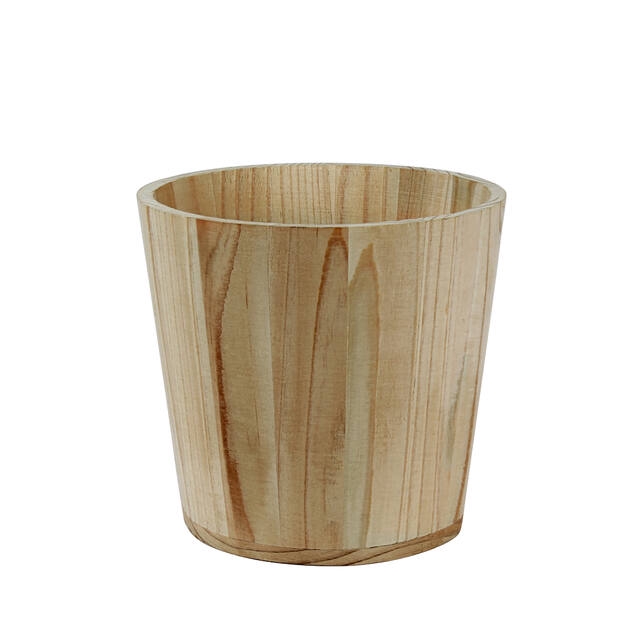Pot basic wood Ø10xH10cm (ES9) + RPET liner
