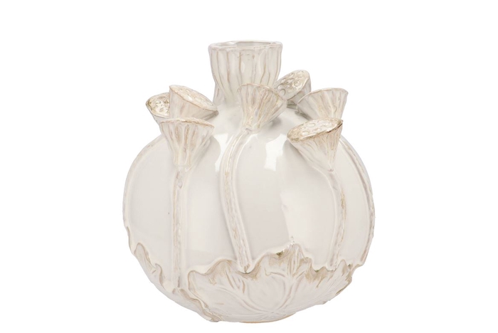 <h4>Mara White Vase Bol Lotus 26x26x26cm Nm</h4>