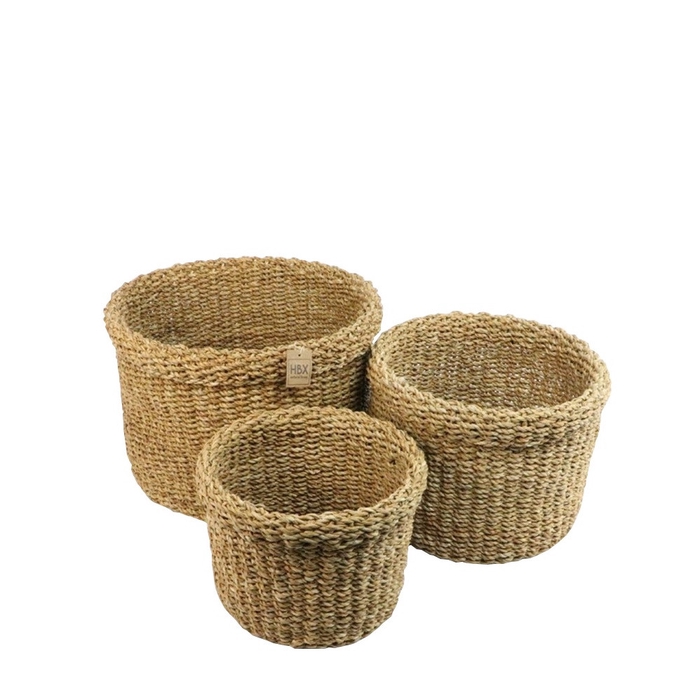 <h4>Basket sets Manatee Grass S/3 d43*30cm</h4>