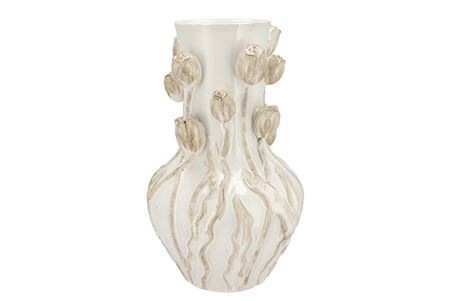 <h4>Mara White Vase Neck Tulip 28x28x45cm Nm</h4>