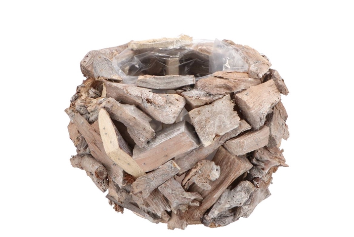 Driftwood Pot Wit 20x14cm