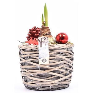 Wilg mand grijs 18cm