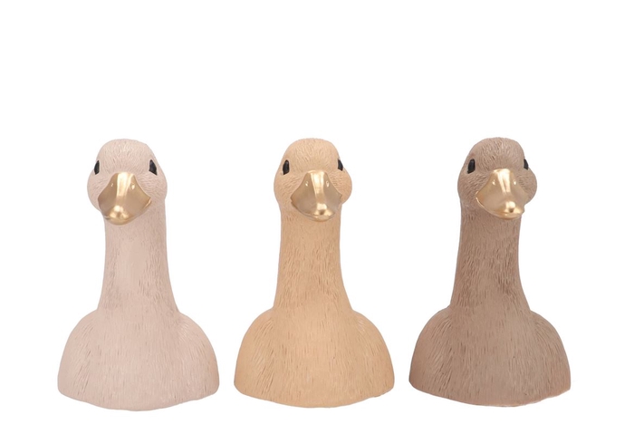 <h4>Easter Duck Head Natural Brown Mix Ass 13x14x20cm</h4>