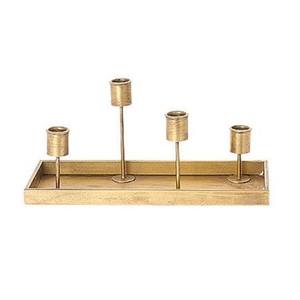 CANDLEHOLDER 4 TRAY TEMAN L30W12H13 gold