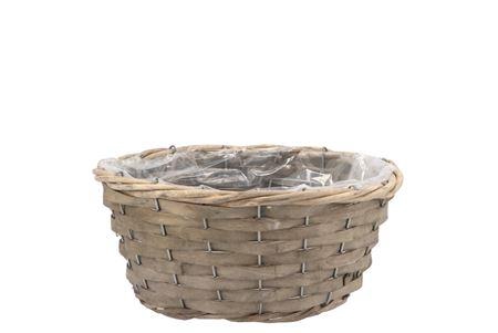 <h4>Wicker Bowl Basket Round Grey 25x11cm</h4>