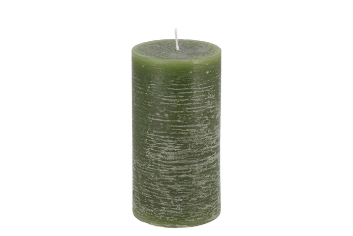 <h4>Candle Rustic Pillar Green 7x13cm</h4>