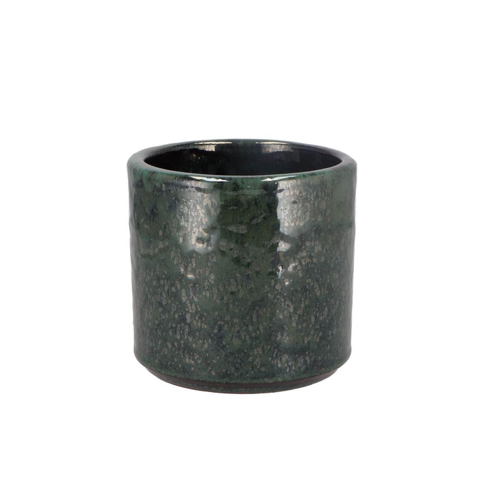 <h4>Javea Cilinder Pot Glazed Green 13x12cm</h4>