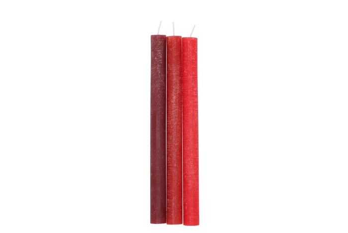 <h4>Candle Frosty Taper Wild Red Mix 2x25cm</h4>