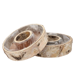 Nature Birch Planter Round S/2 30&35cm