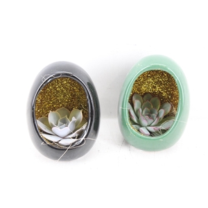 arr3 Demi - Keramiek Egg zwart groen