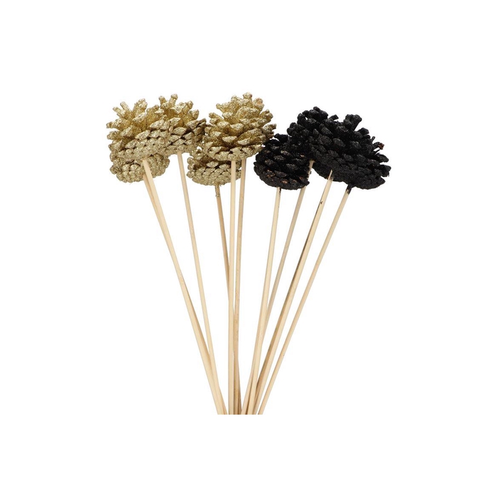 <h4>Pick Shine Pinecone Nat Black/gold Glitter 50cm As</h4>
