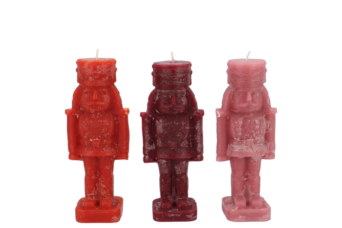 Frosty Nutcracker Red Mix Candle 4x4x12cm